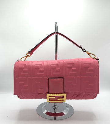 Pink Embossed Zucca GHW Baguette