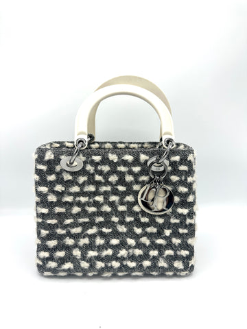 Grey/White Clouds Medium Lady Dior