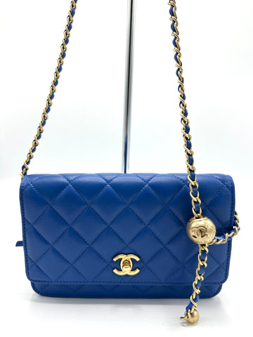 Royal Blue Lambskin SHW Pearl Crush WoC