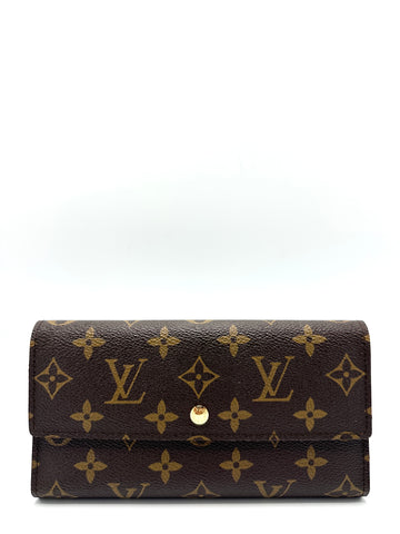 Monogram Flap Long Trifold Wallet