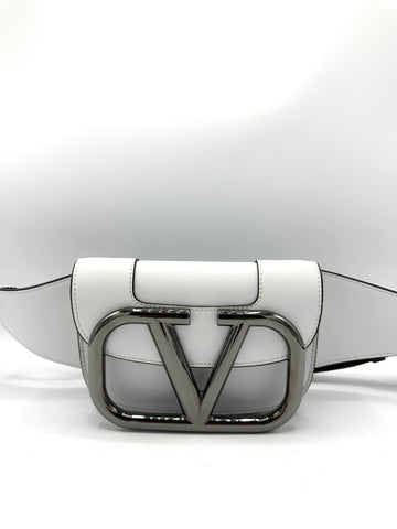 Slate White V Flap Bum Bag