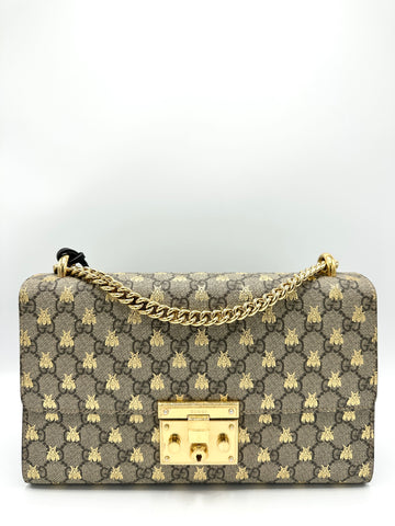 GG Supreme Bee Padlock Chain Flap