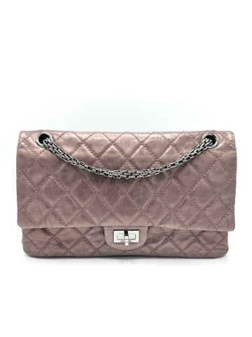 Chanel Metallic Pink Quilted SHW Reissue Double Flap