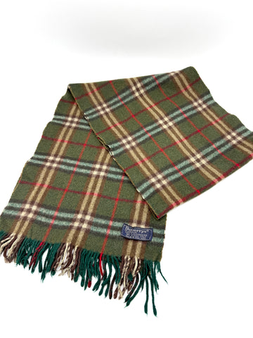 Green/Red Novacheck Cashmere Scarf