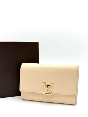 Creme Jungle Capucines Trifold Wallet