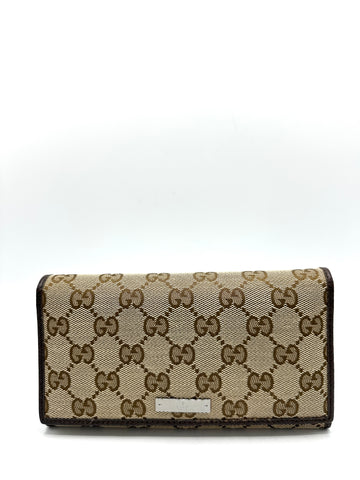 GG Canvas Long Flap Wallet