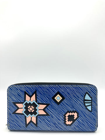 Blue Denim Epi Azteque Zippy Wallet