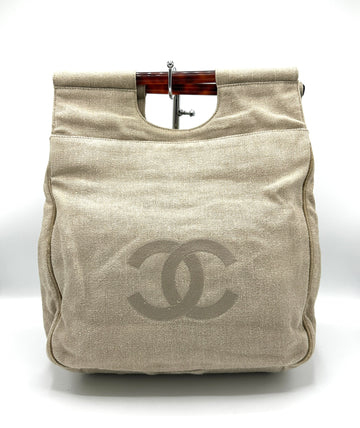Rare Tortoishell Resin CC Canvas Large Tote