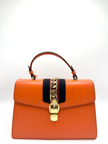 Mandarin Orange Sylvie Top Handle