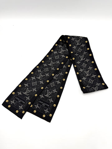 Black Denim Monogram Bandeau