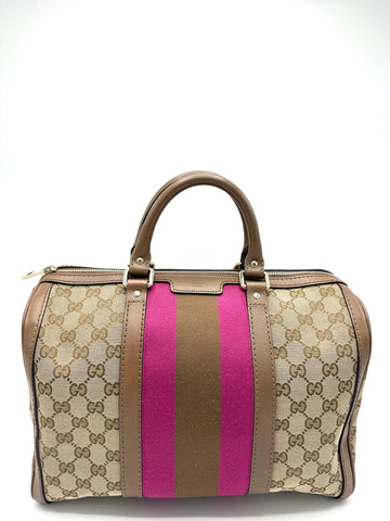 GG Purple/Brown Boston Bag