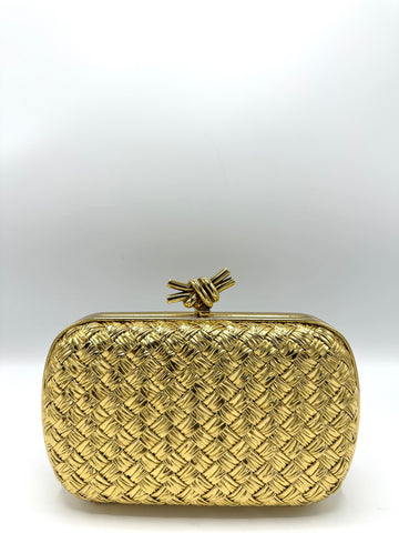Golden Intrecciato Knot Clutch NM
