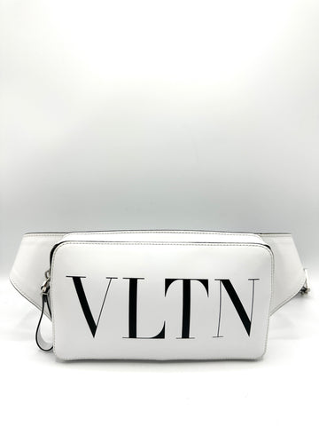 White Black Logo Bum Bag
