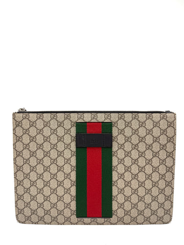 GG Supreme Ophidia Zip Clutch w/ Wristlet