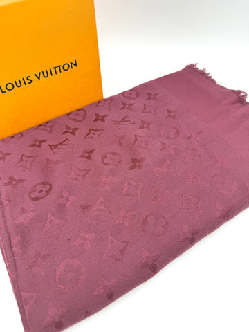 Boysenberry Monogram XL Shawl