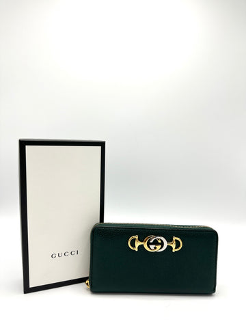 Green Gold/Silver Zumi Long Wallet