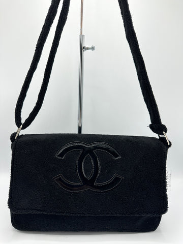 Black CC Terrycloth Crossbody