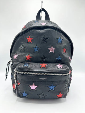 Black Multicolor Leather California City Backpack