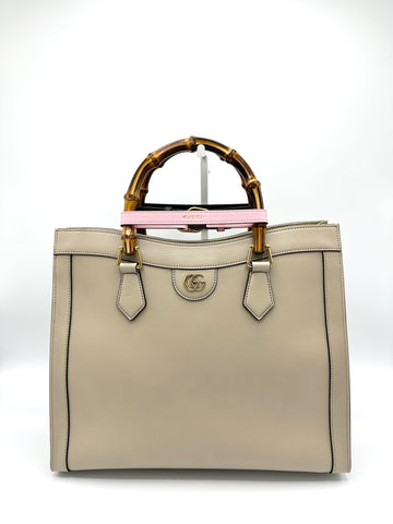 Light Taupe GG Diana Large Tote w/ Strap