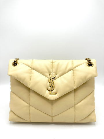 Clair Beige GHW Lou Lou Puffer Medium